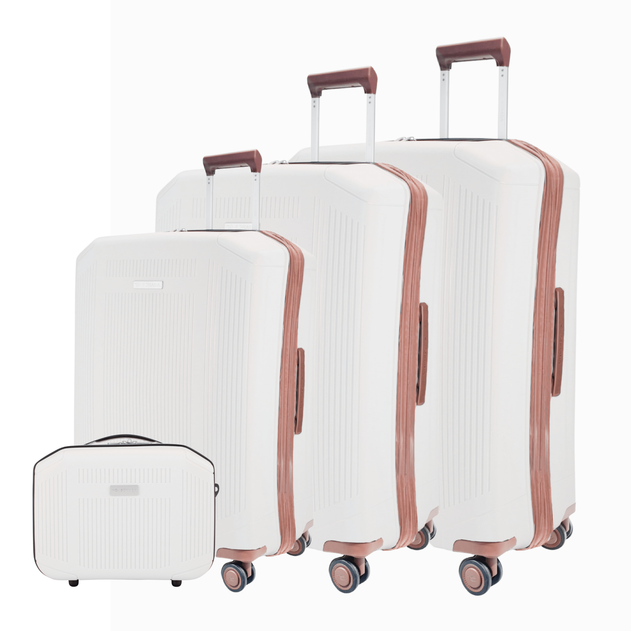 Sonada Milan Suitcases Trolley Set of 4, White - MOON - Luggage & Travel Accessories - Sonada