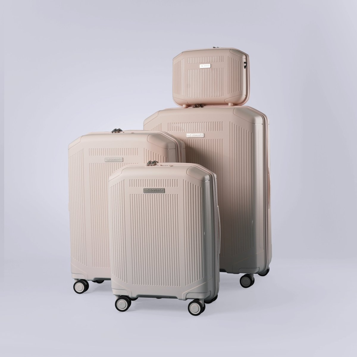 Sonada Milan Suitcases Trolley Set of 4, Yellow - MOON - Luggage & Travel Accessories - Sonada