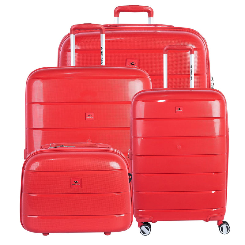 Sonada Moonlight Unbreakable Suitcase Set of 4-Grey - MOON - Luggage & Travel Accessories - Sonada - Sonada Moonlight Unbreakable Suitcase Set of 4-Grey - Red - Luggage - 12
