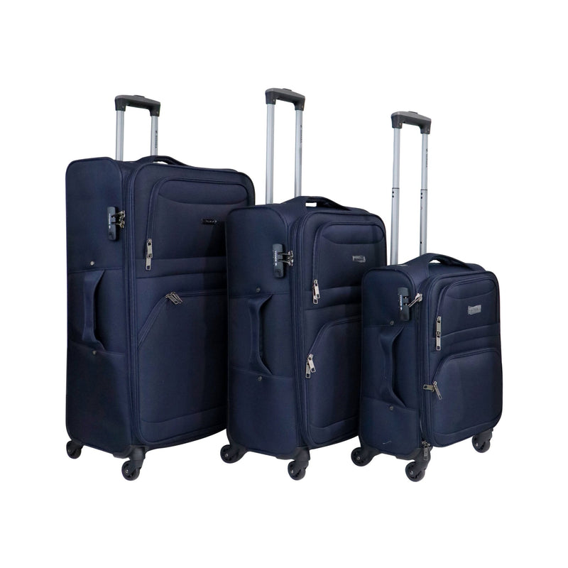 Sonada Softcase Travel Bag-Set of 3 Navy - MOON - Luggage & Travel Accessories - Sonada - Sonada Softcase Travel Bag-Set of 3 Navy - Luggage set - 1