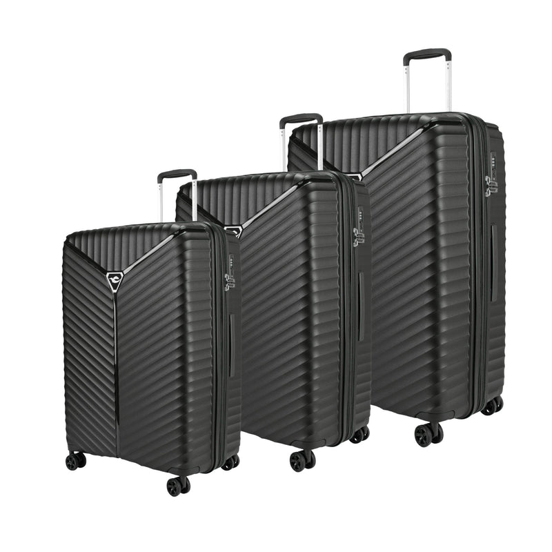 Sonada Turin Collection,Unbreakable Set of 3 + Beauty Case - Black - MOON - Luggage & Travel Accessories - Sonada - Sonada Turin Collection,Unbreakable Set of 3 + Beauty Case - Black - Luggage set - 1