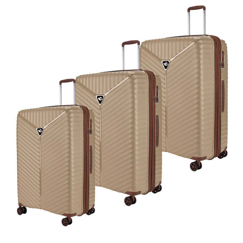Sonada Turin Collection,Unbreakable Set of 3 + Beauty Case - Black - MOON - Luggage & Travel Accessories - Sonada - Sonada Turin Collection,Unbreakable Set of 3 + Beauty Case - Black - Feather Grey - Luggage set - 11