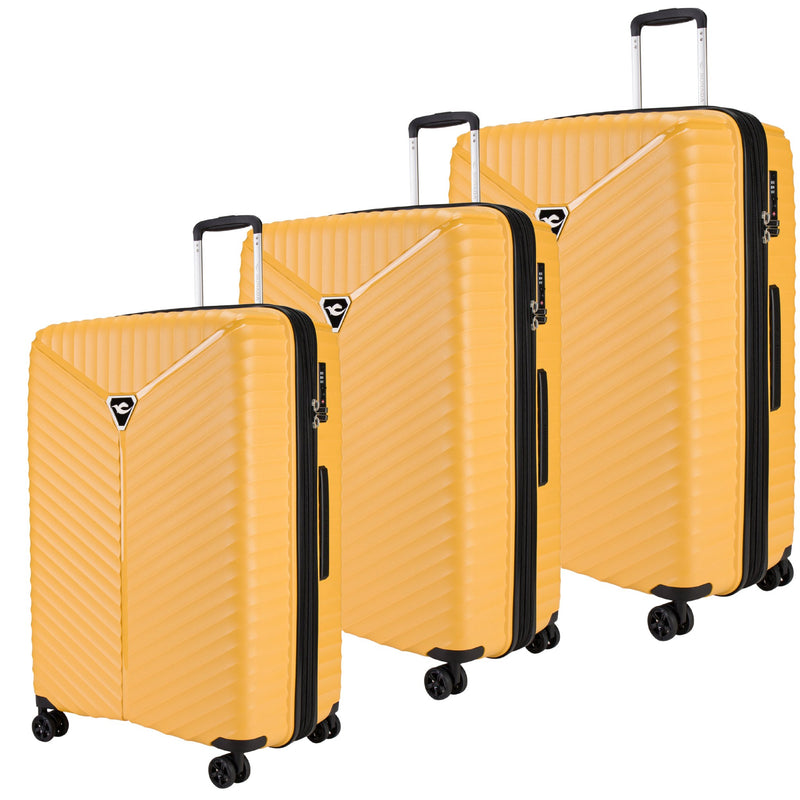 Sonada Turin Collection,Unbreakable Set of 3 + Beauty Case - Dark Grey - MOON - Luggage & Travel Accessories - Sonada - Sonada Turin Collection,Unbreakable Set of 3 + Beauty Case - Dark Grey - Gold Orange - Luggage Set - 7