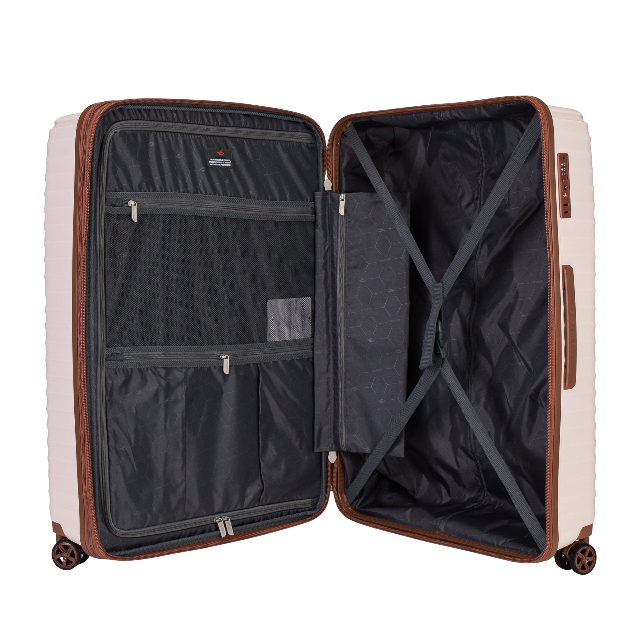 Sonada Turin Collection,Unbreakable Set of 3 + Beauty Case - Soft Pink - MOON - Luggage & Travel Accessories - Sonada - Sonada Turin Collection,Unbreakable Set of 3 + Beauty Case - Soft Pink - Luggage Set - 5