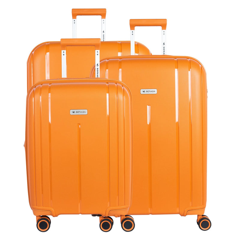 Sonada Upright Trolley Set of 4-Nature White - MOON - Luggage & Travel Accessories - Sonada - Sonada Upright Trolley Set of 4-Nature White - Orange - Luggage set - 12