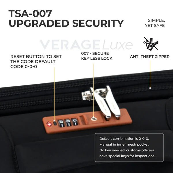 Swansea Suitcase Set of 3 - Black - MOON - Luggage & Travel Accessories - Verage