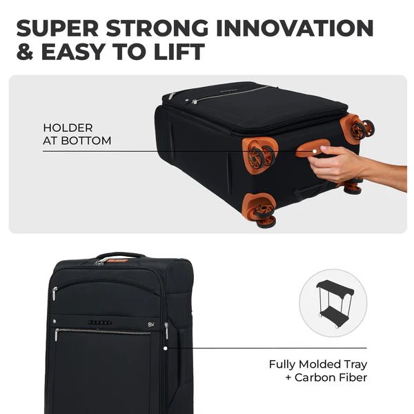 Swansea Suitcase Set of 3 - Black - MOON - Luggage & Travel Accessories - Verage