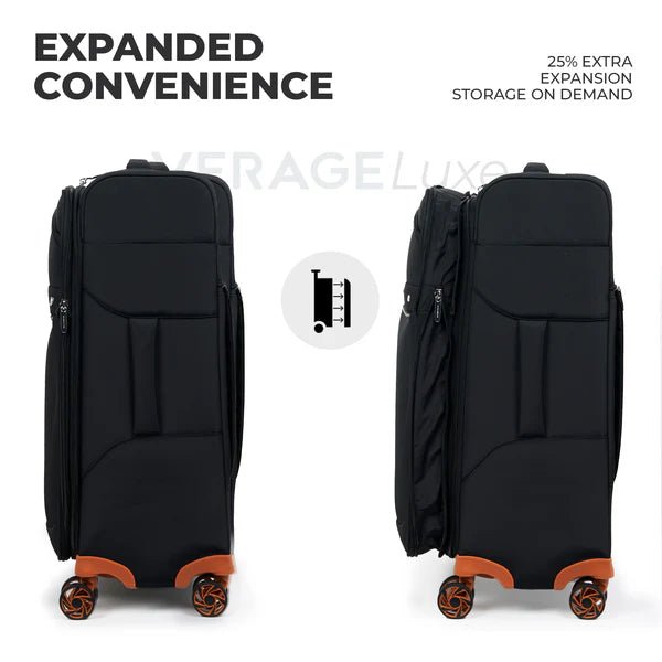 Swansea Suitcase Set of 3 - Black - MOON - Luggage & Travel Accessories - Verage