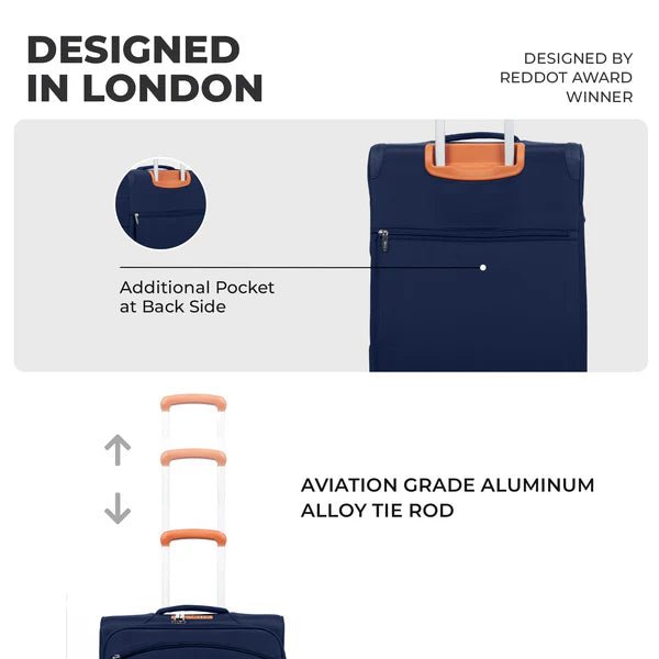 Swansea Suitcase Set of 3 - Navy - MOON - Luggage & Travel Accessories - Verage