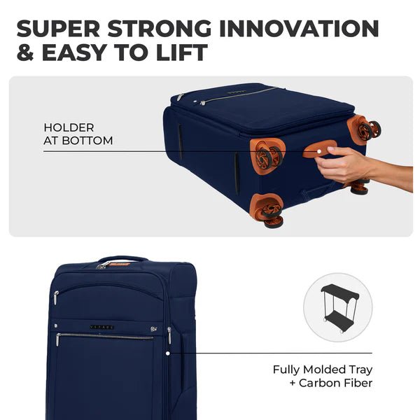 Swansea Suitcase Set of 3 - Navy - MOON - Luggage & Travel Accessories - Verage