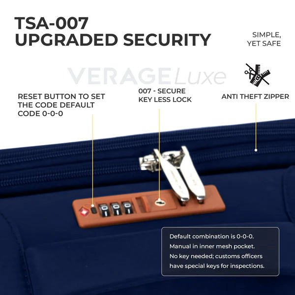 Swansea Suitcase Set of 3 - Navy - MOON - Luggage & Travel Accessories - Verage