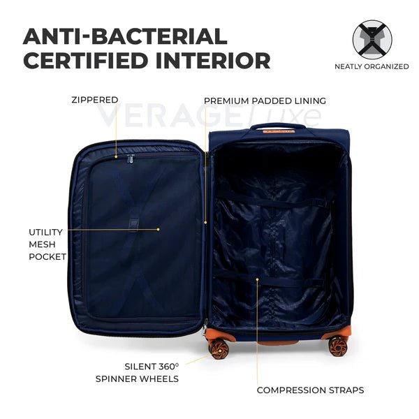 Swansea Suitcase Set of 3 - Navy - MOON - Luggage & Travel Accessories - Verage