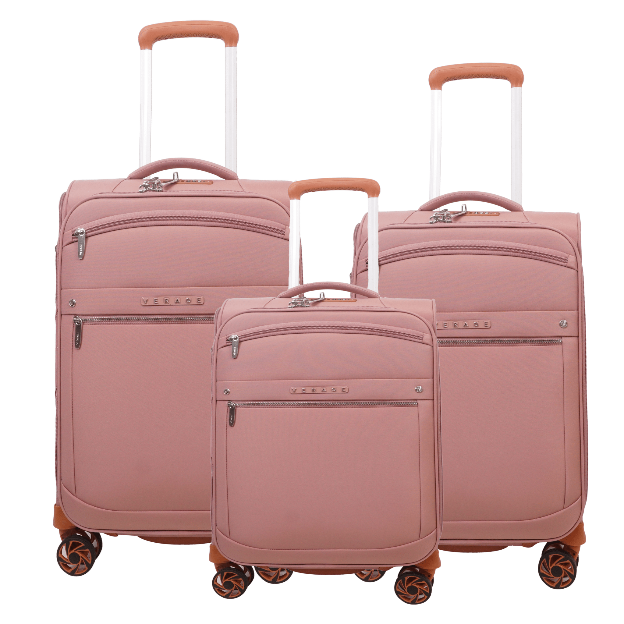 Swansea Suitcase Set of 3 - Pink - MOON - Luggage & Travel Accessories - Verage