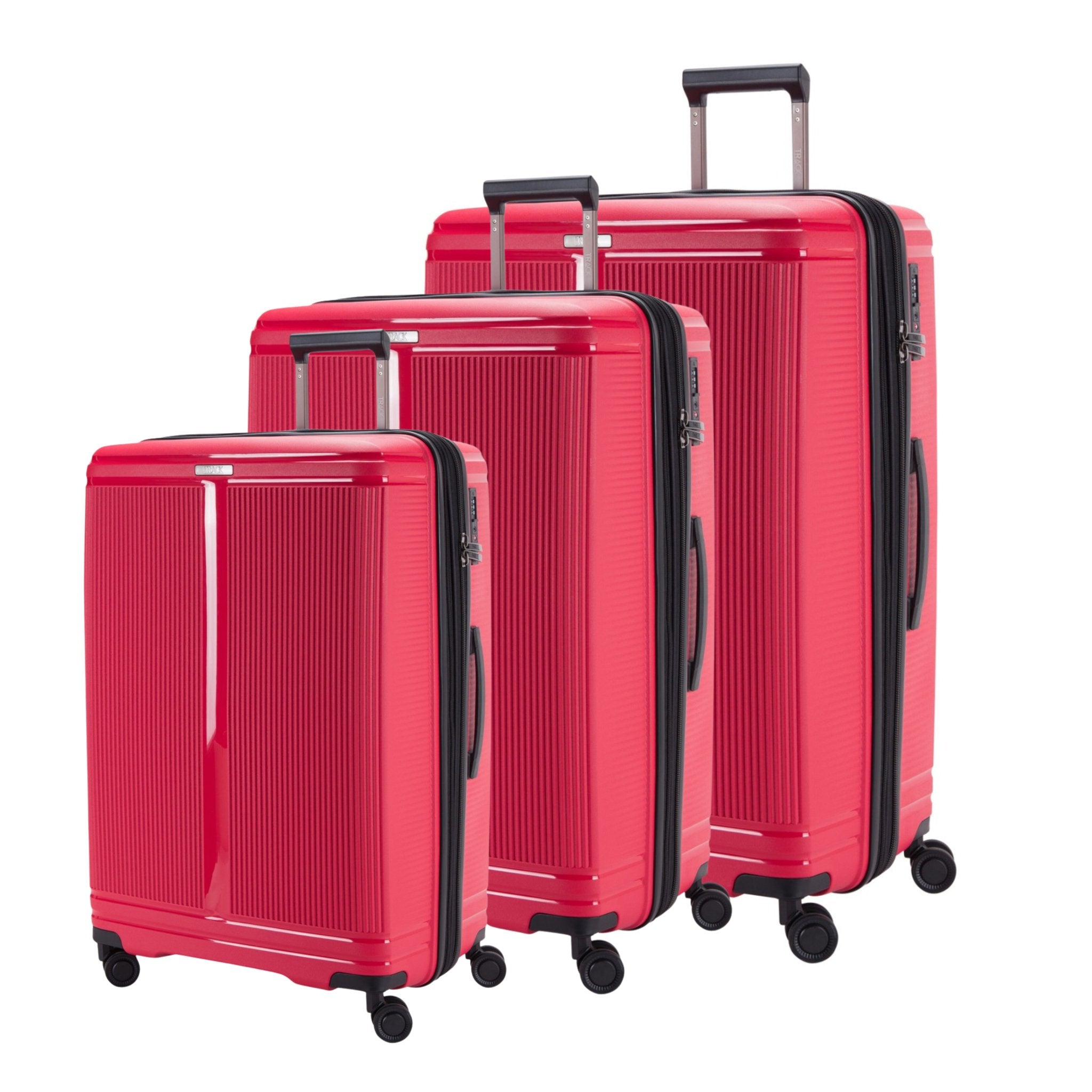 Track Oxford Collection,Unbreakable Set of 3 + Beauty Case - Red - MOON - Luggage & Travel Accessories - Track - Track Oxford Collection,Unbreakable Set of 3 + Beauty Case - Red - Luggage Set - 5