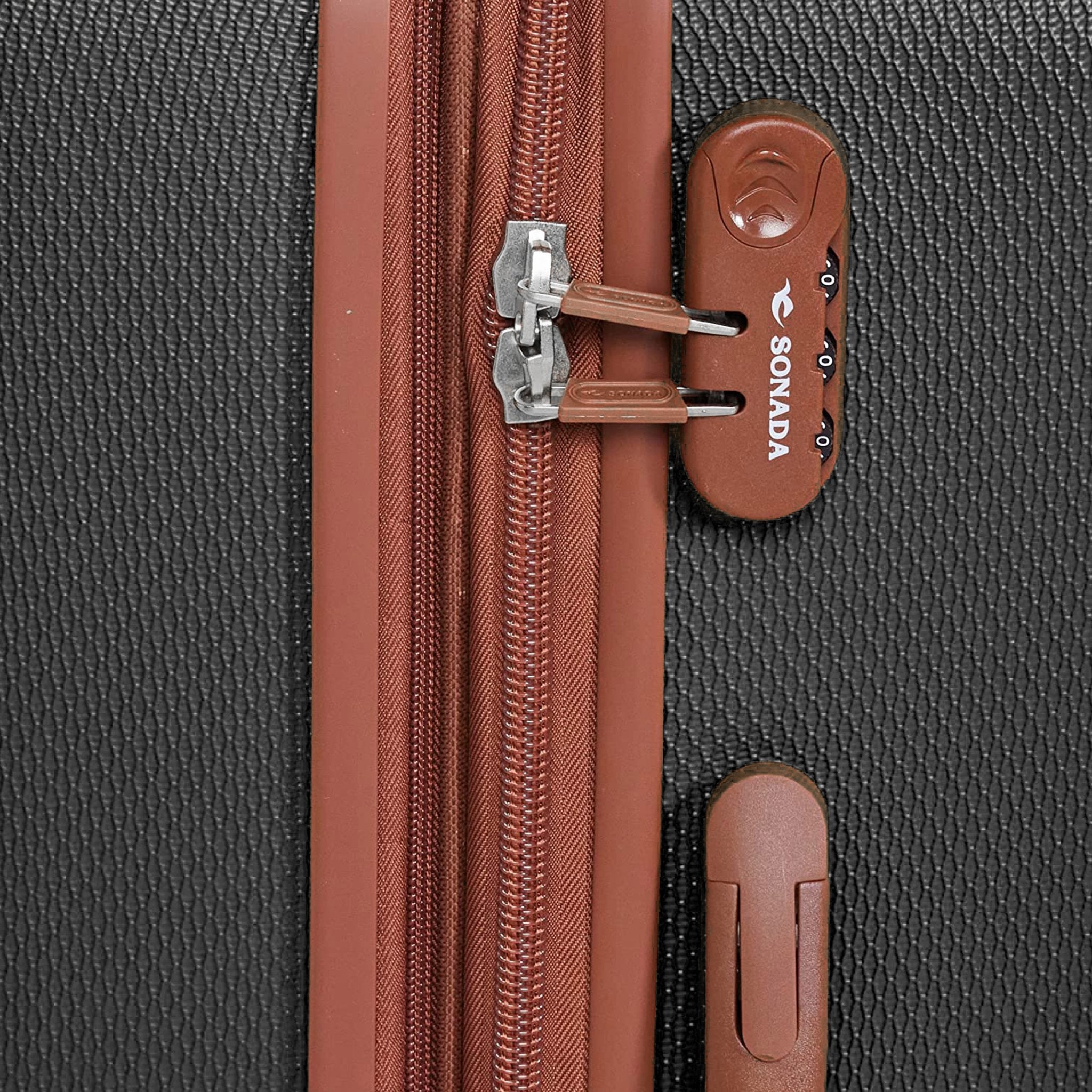 Upright Suitcases Trolley Set of 3 - Black