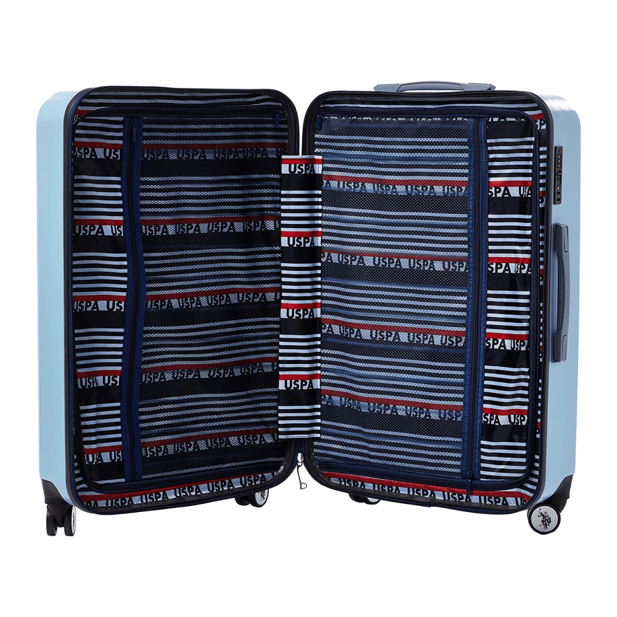 U.S POLO ASSN Hardsuitcase Set of 3 - Sky Blue - MOON - Luggage & Travel Accessories - US POLO