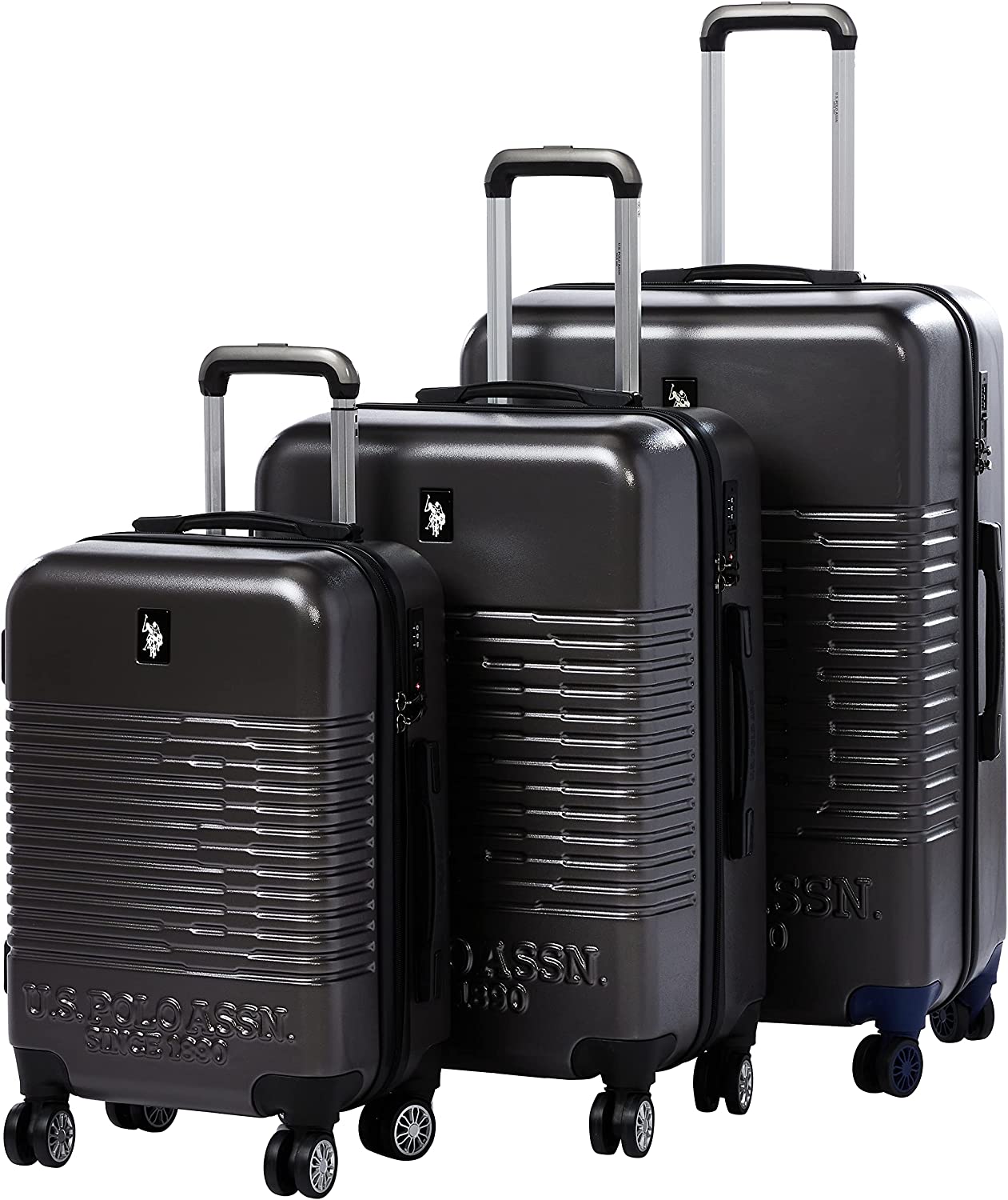 U.S POLO ASSN Hardsuitcase Set of 3 v2 - Black - MOON - Luggage & Travel Accessories - US POLO