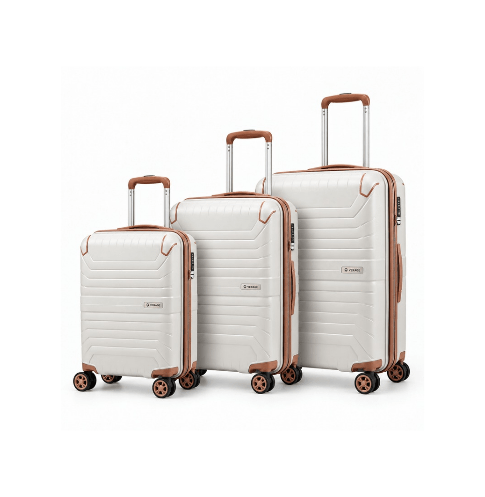 V-Echo Suitcase Trolley Set of 3- White - MOON - Luggage & Travel Accessories - Verage
