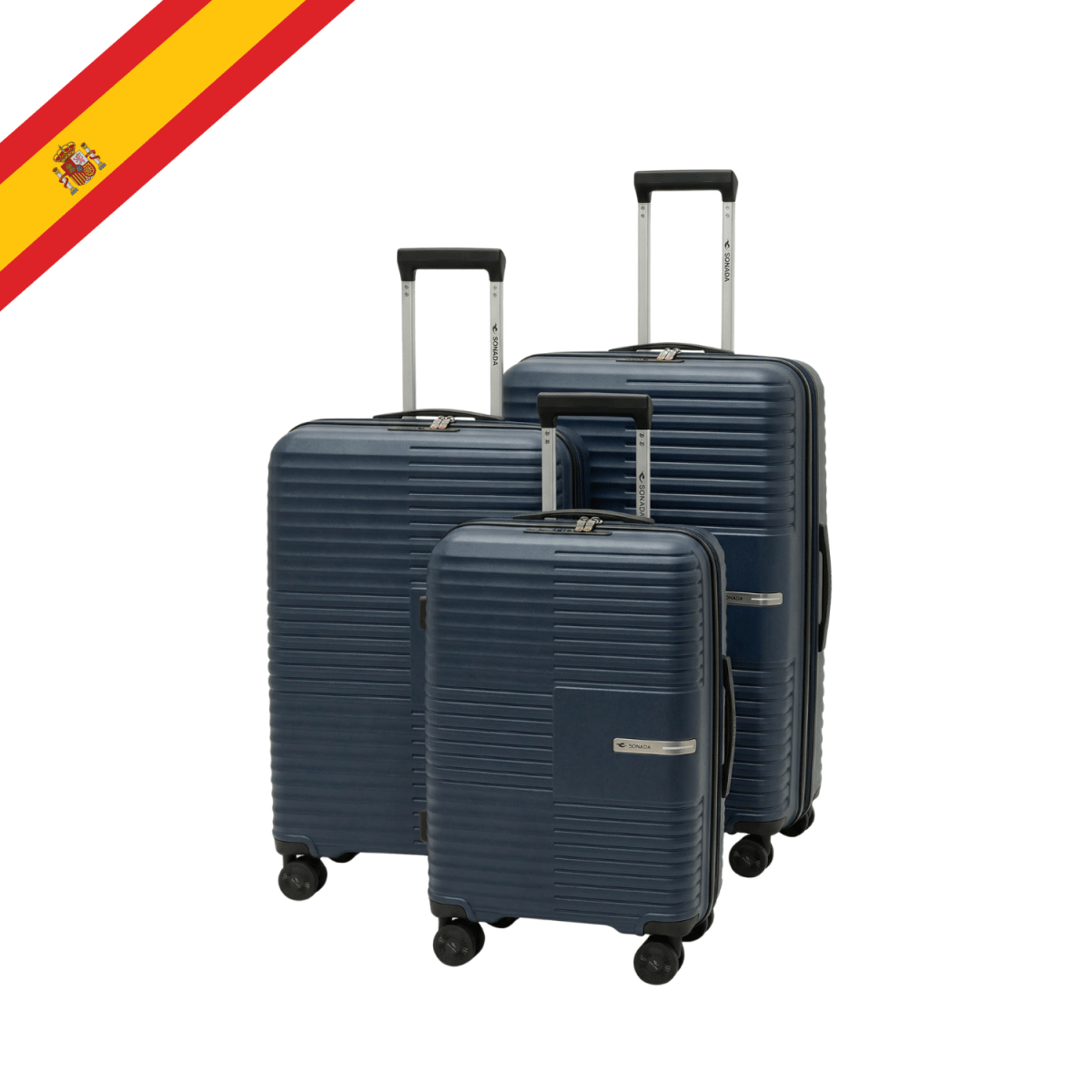 Valencia Hardside Luggage Set of 3 in Blueberry - MOON - Luggage - Sonada