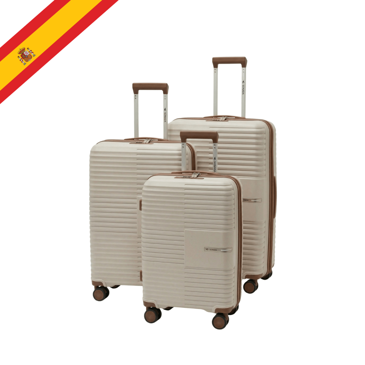 Valencia Hardside Luggage Set of 3 in Feather - MOON - Luggage - Sonada