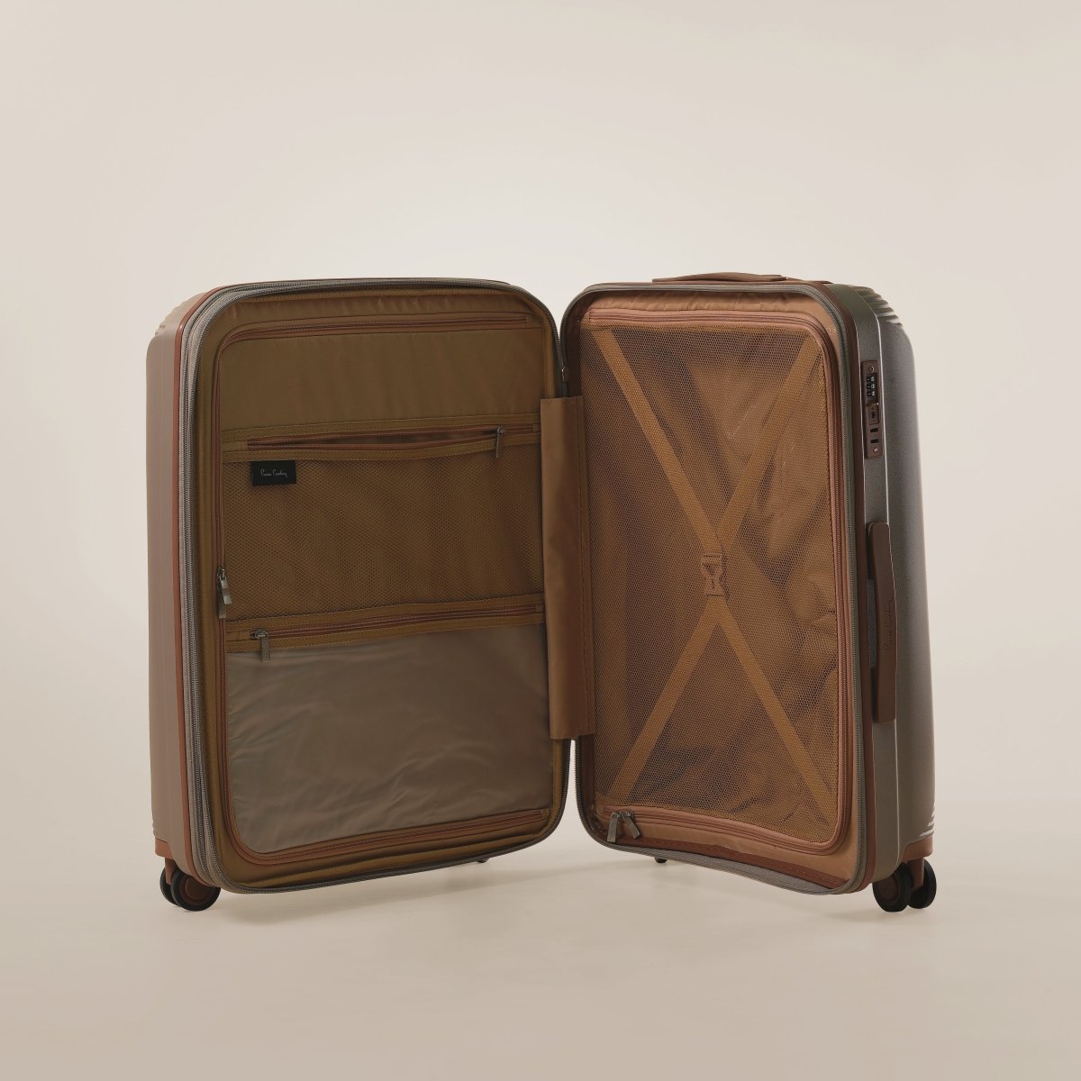 Vienna Suitcase, Unbreakable Set of 3 + Beauty Case - Champagne - MOON - Luggage & Travel Accessories - Pierre Cardin