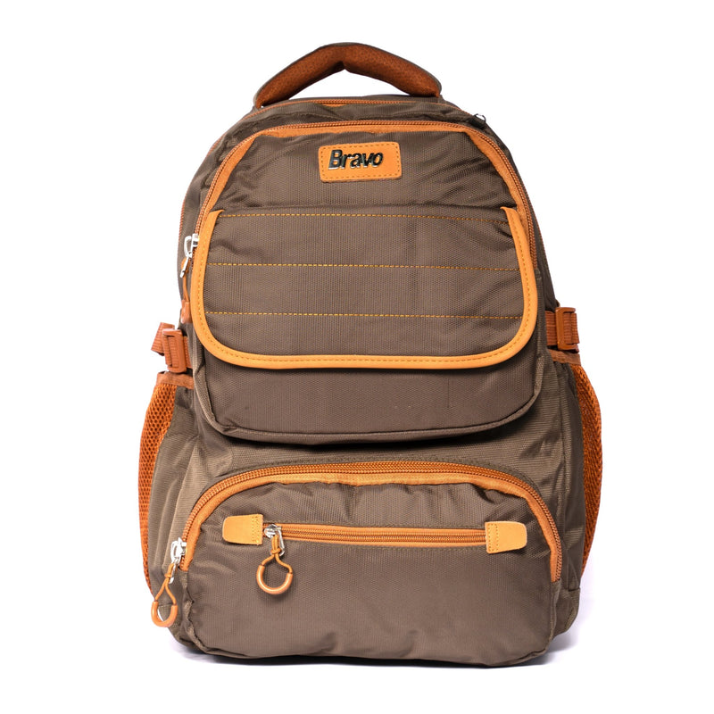 Bravo Backpack Multiple Pocket-24015 | 18 Inches Brown - Moon Factory Outlet - Back 2 School - Bravo - Bravo Backpack Multiple Pocket-24015 | 18 Inches Brown - Back 2 School - 2