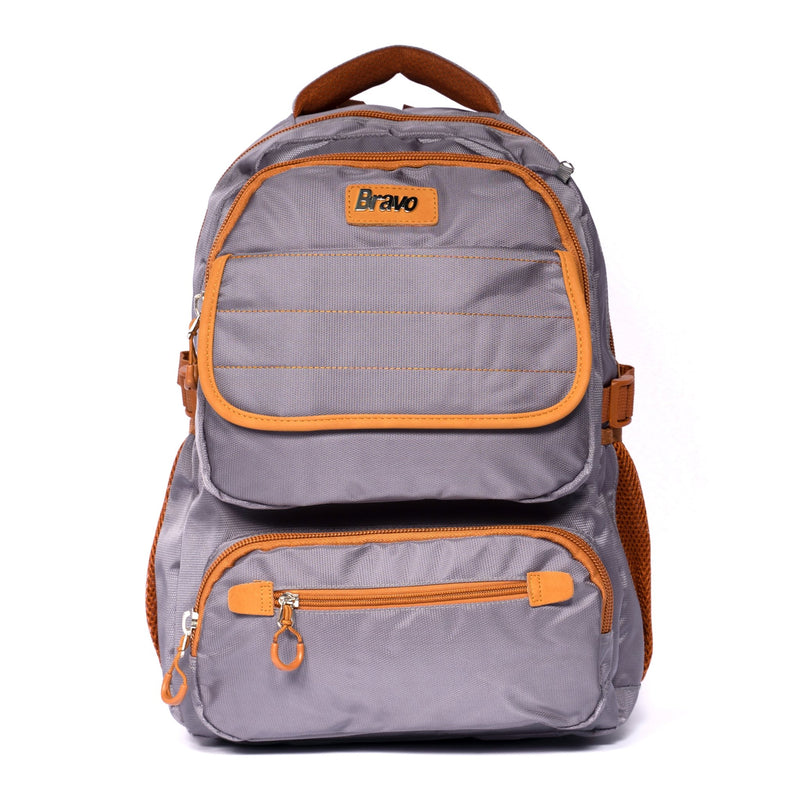 Bravo Backpack Multiple Pocket-24015 | 18 Inches GREY - Moon Factory Outlet - Back 2 School - Bravo - Bravo Backpack Multiple Pocket-24015 | 18 Inches GREY - Back 2 School - 2