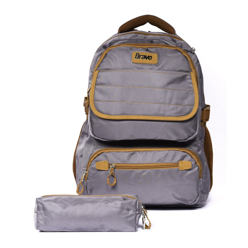 Bravo Multicolor Soft Strap Backpack-24015 | 18 Inches - Moon Factory Outlet - Back 2 School - BackPack - Bravo Multicolor Soft Strap Backpack-24015 | 18 Inches - Grey - Back 2 School - 13