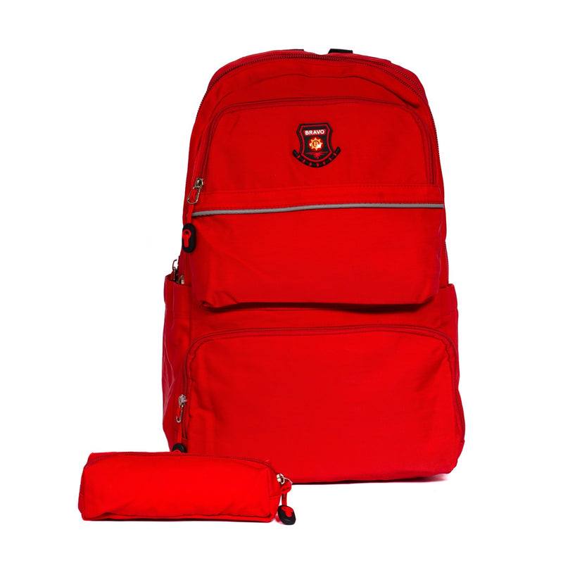 Bravo Soft & Durable Backpack with Pencil Case-Red 19inches - Moon Factory Outlet - Back 2 School - Bravo - Bravo Soft & Durable Backpack with Pencil Case-Red 19inches - Back 2 School - 1