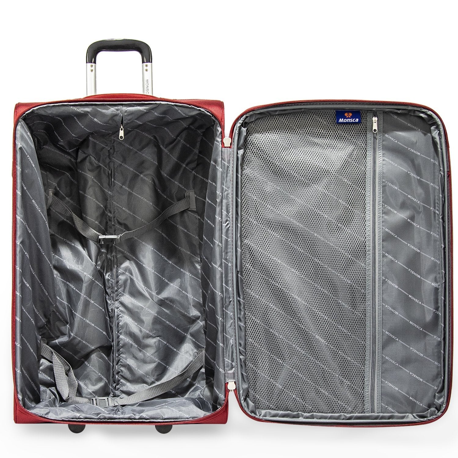 Monsca Soft Case Trolley Set of 4 Pieces Red - Moon Factory Outlet - Luggage & Travel Accessories - Monsca - Monsca Soft Case Trolley Set of 4 Pieces Red - Default Title - Bag - 5