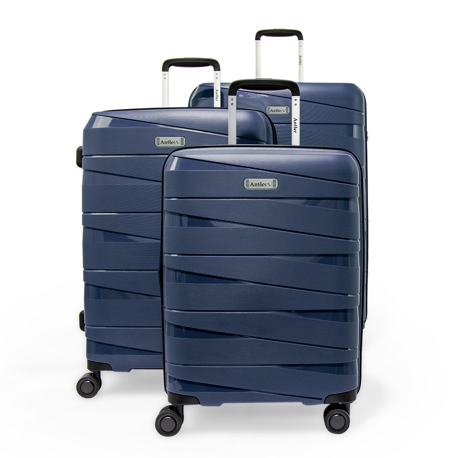 Nova Collection by Antler UK Set of 3 + Beauty Case Brown - MOON - Luggage - Antler - Nova Collection by Antler UK Set of 3 + Beauty Case Brown - Navy - Antler - 6