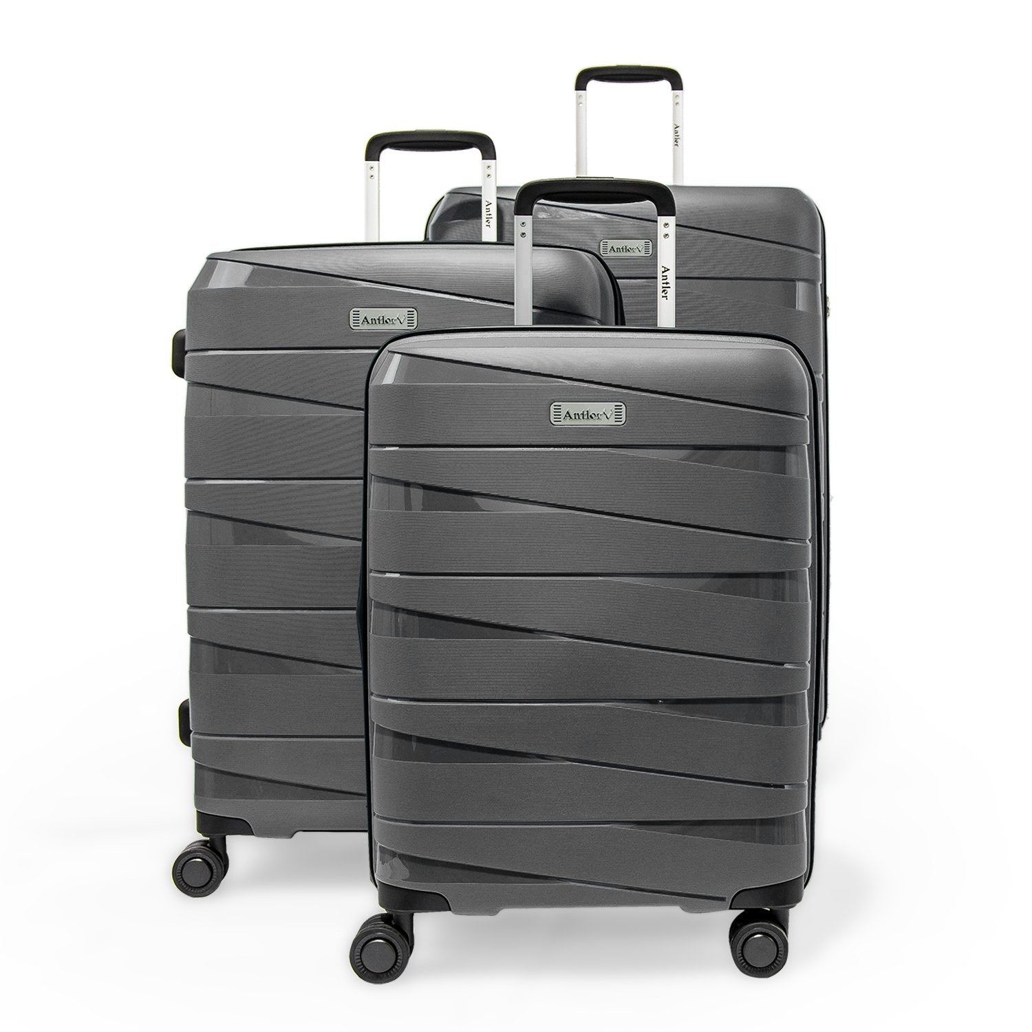 Nova Collection by Antler UK Set of 3 + Beauty Case Brown - MOON - Luggage - Antler - Nova Collection by Antler UK Set of 3 + Beauty Case Brown - Dark Grey - Antler - 4