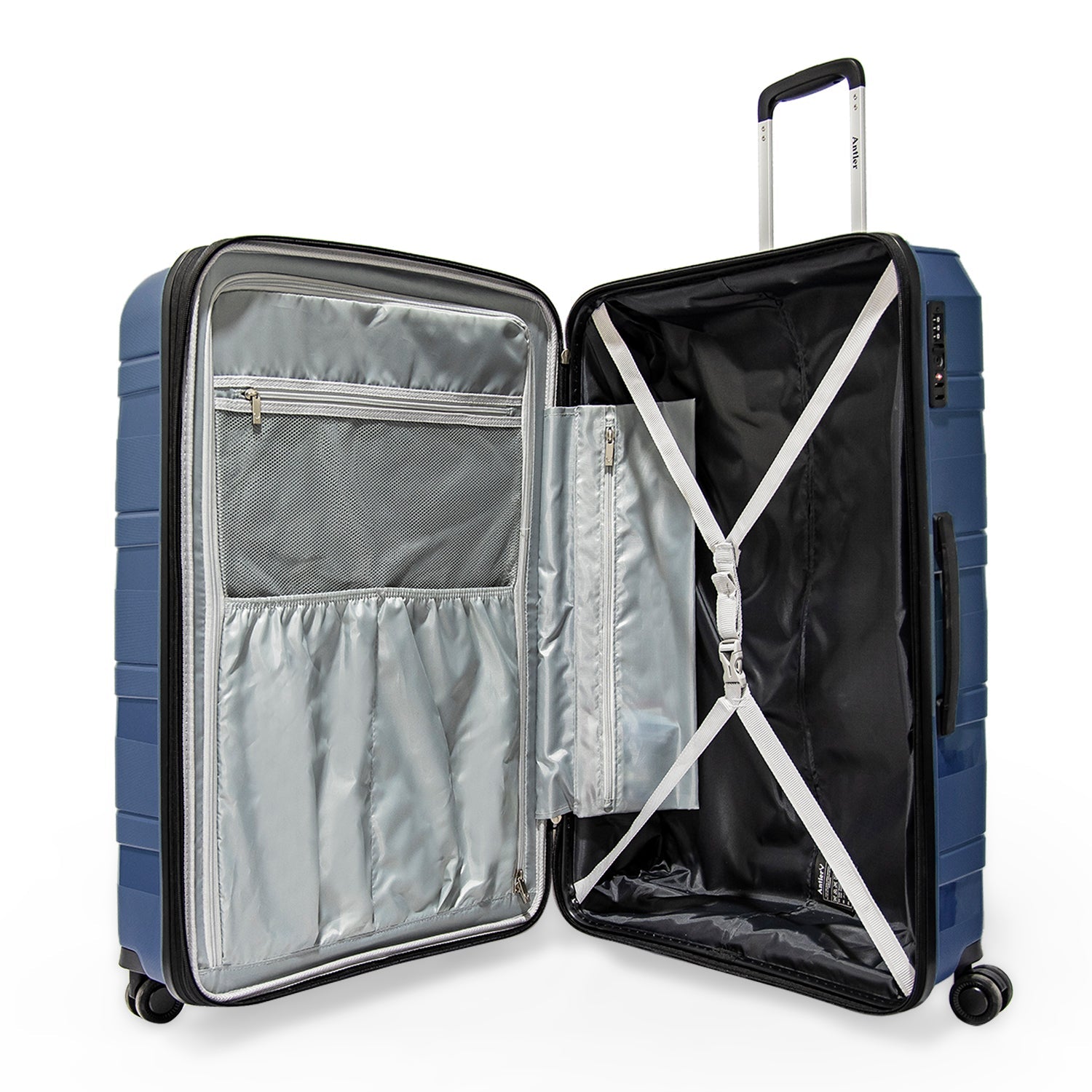 Nova Collection by Antler UK Set of 3 + Beauty Case GreyBlue - MOON - Luggage - Antler - Nova Collection by Antler UK Set of 3 + Beauty Case GreyBlue - GreyBlue - Antler - 3