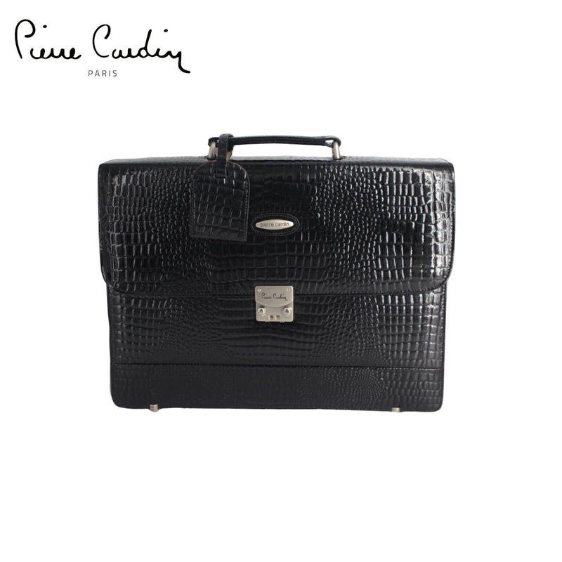 PC Briefcase Caviar Leather with Double Botton Combination Lock, Black - MOON - Luggage & Travel Accessories - PC - PC Briefcase Caviar Leather with Double Botton Combination Lock, Black - Laptop Bag - 1
