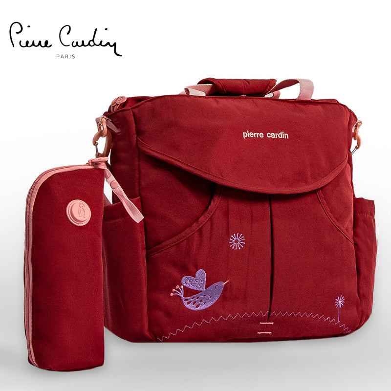 PC Diaper Bag with Bird Design PB88168-Red - MOON - Baby City - PC - PC Diaper Bag with Bird Design PB88168-Red - Red - Diaper Bag - 1