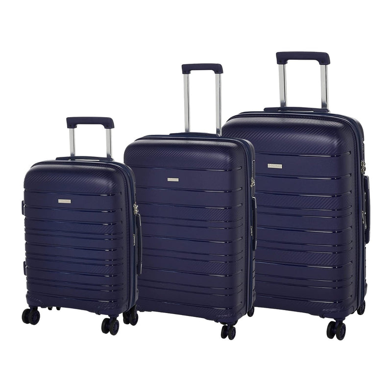 PC Hardcase Trolley Lyon Collection Set of 3 + Beauty Case- Light Blue - MOON - Luggage & Travel Accessories - PC - PC Hardcase Trolley Lyon Collection Set of 3 + Beauty Case- Light Blue - Navy - Luggage set - 4