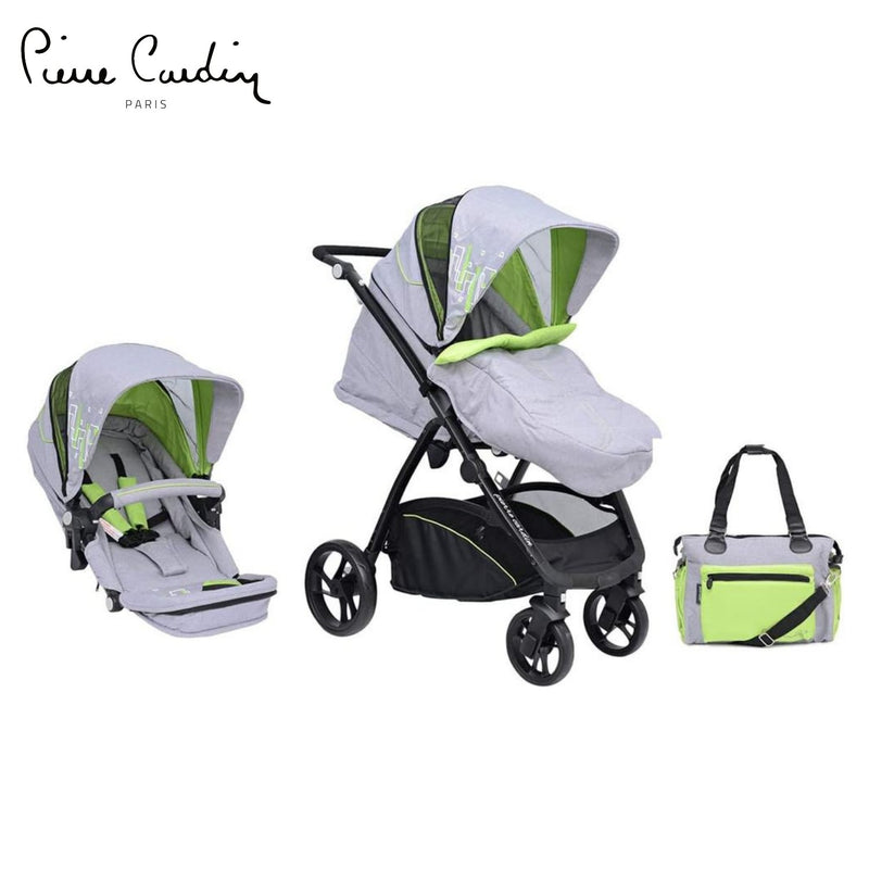 PC PS840B-TS 3 in 1 Baby Carrier and Stroller with Diaper Bag Green and Cream - MOON - Baby City - PC - PC PS840B-TS 3 in 1 Baby Carrier and Stroller with Diaper Bag Green and Cream - Grey - Baby Strollers - 8