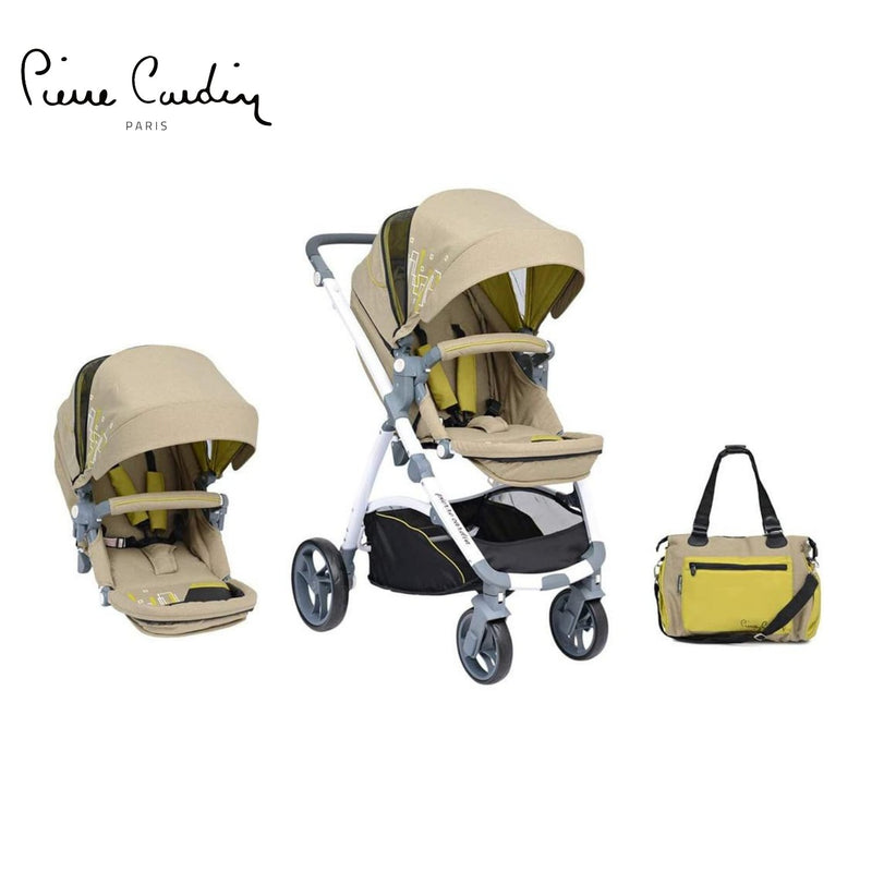 PC PS840B-TS 3 in 1 Baby Carrier and Stroller with Diaper Bag Green and Cream - MOON - Baby City - PC - PC PS840B-TS 3 in 1 Baby Carrier and Stroller with Diaper Bag Green and Cream - Green Cream - Baby Strollers - 1