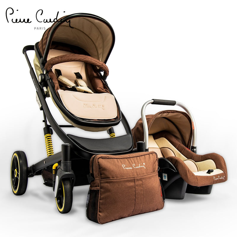 PC Set of 3 Baby Stroller PS863B-TS -Brown - MOON - Baby City - PC - PC Set of 3 Baby Stroller PS863B-TS -Brown - Brown - Baby Strollers - 1