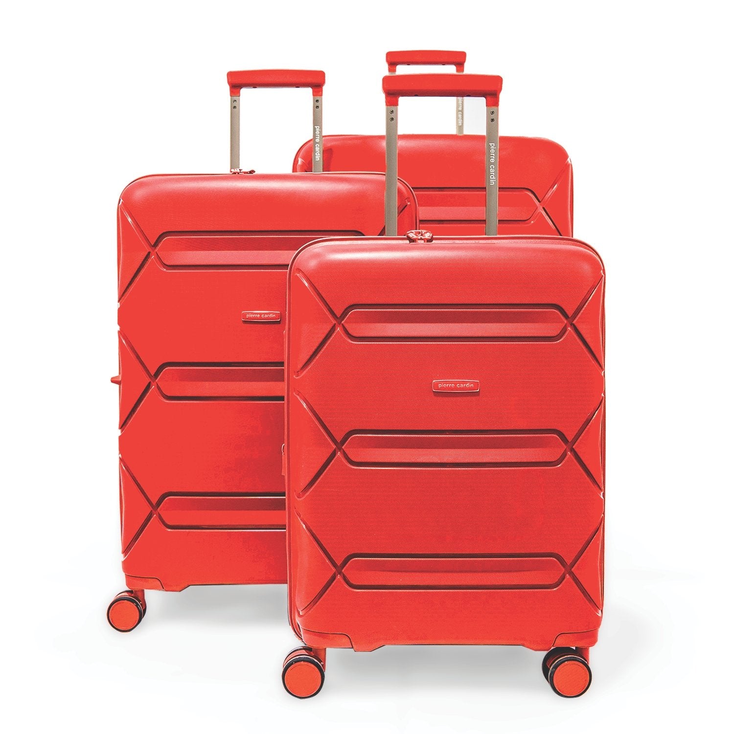 PC Trolley Set of 3 Suitcases Starlight With Free Beauty Case Red - MOON - Luggage & Travel Accessories - PC - PC Trolley Set of 3 Suitcases Starlight With Free Beauty Case Red - Peach - Luggage set - 12