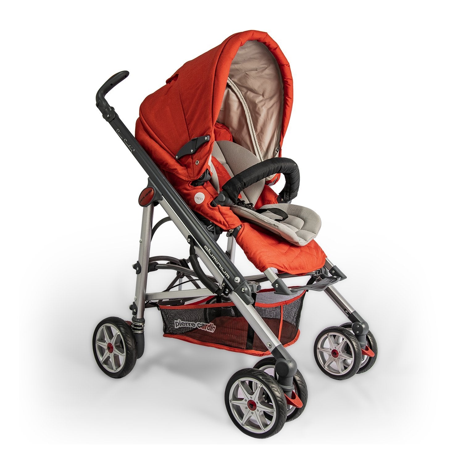 Pierre Cardin Baby Stroller + Car Seat + Diaper Bag + Bottle Holder Sets PS699BTS Red - Moon Factory Outlet - Pierre Cardin Baby - Pierre Cardin - Pierre Cardin Baby Stroller + Car Seat + Diaper Bag + Bottle Holder Sets PS699BTS Red - Baby Stroller - 2