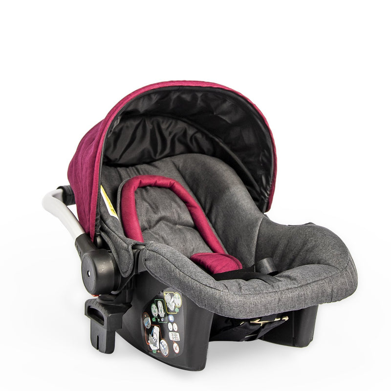 Pierre Cardin Baby Stroller + Car Seat + Diaper Bag PS88839 Burgundy - Moon Factory Outlet - Baby City - Pierre Cardin - Pierre Cardin Baby Stroller + Car Seat + Diaper Bag PS88839 Burgundy - Default Title - Baby Strollers - 4