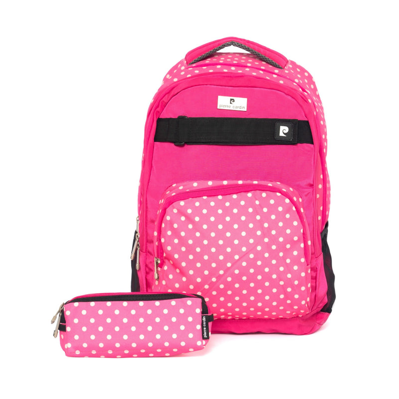 Pierre Cardin Backpack, Pinky Dots - Moon Factory Outlet - Back 2 School - Pierre Cardin - Pierre Cardin Backpack, Pinky Dots - Back 2 School - 1