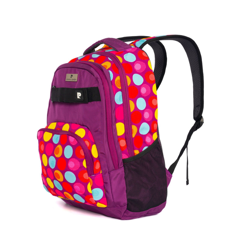 Pierre Cardin Backpack, Purple Dots - Moon Factory Outlet - Back 2 School - Pierre Cardin - Pierre Cardin Backpack, Purple Dots - Back 2 School - 4