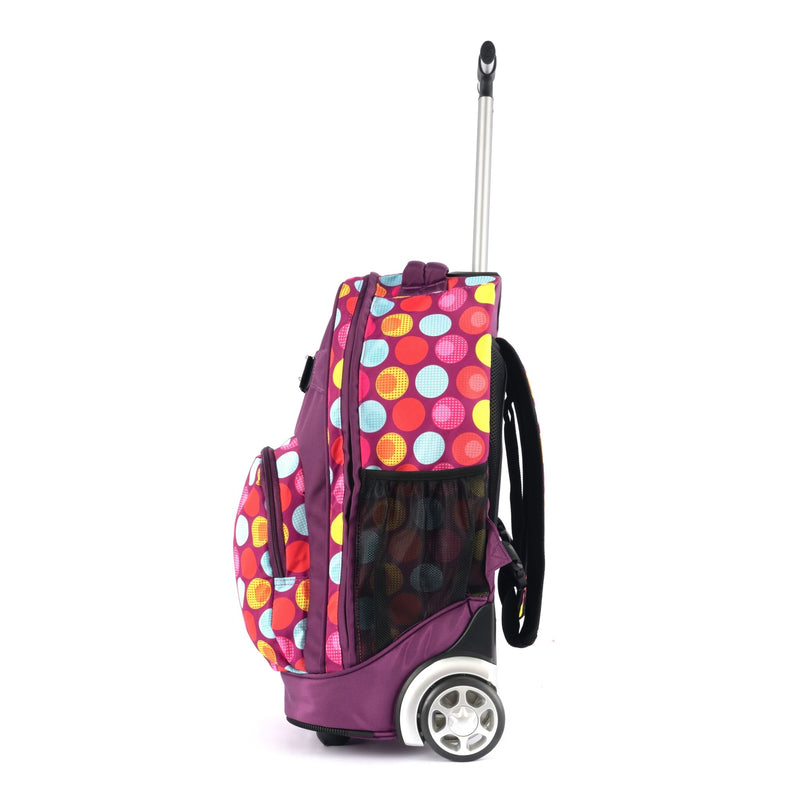 Pierre Cardin Backpack Trolley with Lunch Bag + Pencil Case black with blue-yellow-red round shape - Moon Factory Outlet - Back 2 School - Pierre Cardin - Pierre Cardin Backpack Trolley with Lunch Bag + Pencil Case black with blue-yellow-red round shape - Back 2 School - 3