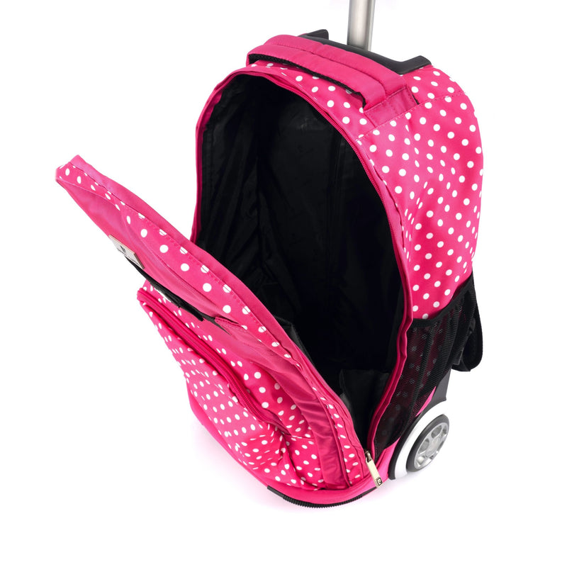 Pierre Cardin Backpack Trolley with Lunch Bag + Pencil Case black with White Polka Dots - Moon Factory Outlet - Back 2 School - Pierre Cardin - Pierre Cardin Backpack Trolley with Lunch Bag + Pencil Case black with White Polka Dots - Back 2 School - 5