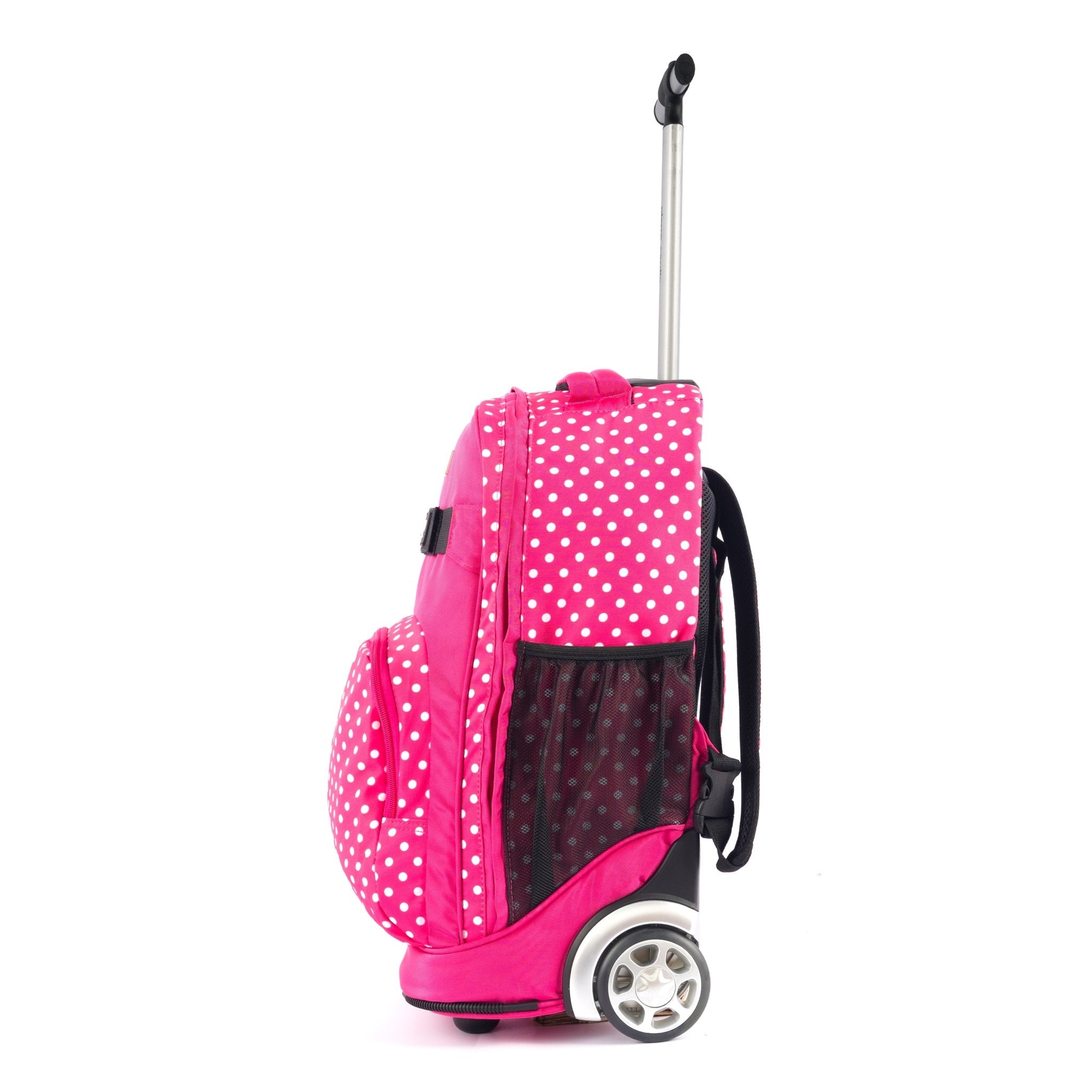 Pierre Cardin Backpack Trolley with Lunch Bag + Pencil Case black with White Polka Dots - Moon Factory Outlet - Back 2 School - Pierre Cardin - Pierre Cardin Backpack Trolley with Lunch Bag + Pencil Case black with White Polka Dots - Back 2 School - 3