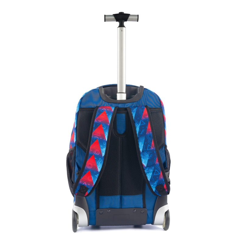 Pierre Cardin Backpack Trolley with Lunch Bag + Pencil Case Blue with Red Triangle Design - Moon Factory Outlet - Back 2 School - Pierre Cardin - Pierre Cardin Backpack Trolley with Lunch Bag + Pencil Case Blue with Red Triangle Design - Back 2 School - 4