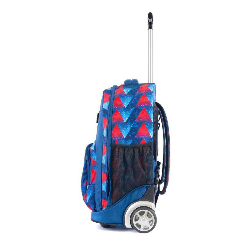 Pierre Cardin Backpack Trolley with Lunch Bag + Pencil Case Blue with Red Triangle Design - Moon Factory Outlet - Back 2 School - Pierre Cardin - Pierre Cardin Backpack Trolley with Lunch Bag + Pencil Case Blue with Red Triangle Design - Back 2 School - 3