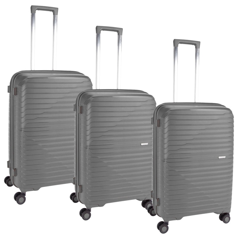 Pierre Cardin Basel Collection Set of 3-Black - MOON - Luggage & Travel Accessories - Pierre Cardin - Pierre Cardin Basel Collection Set of 3-Black - Dark Grey - Luggage set - 10